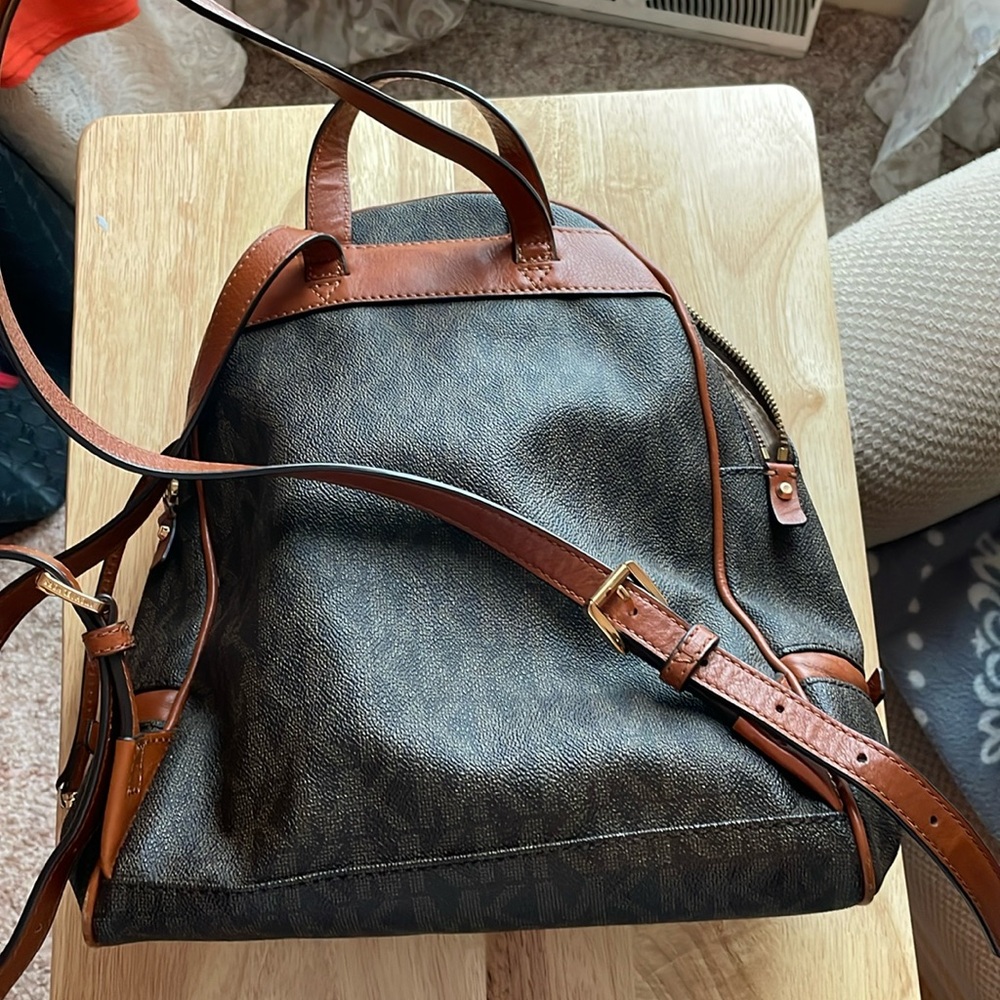 NWOT Michael Kors brown multi-compartment, back adjustable straps backpack
